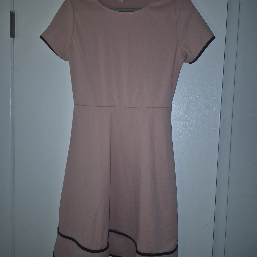 DownEast Blush Pink Mini Dress with Black Accents